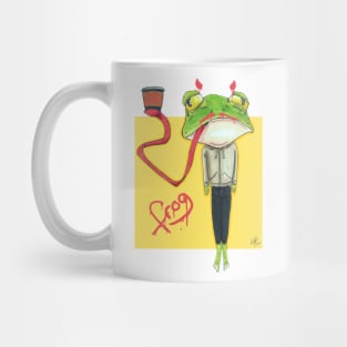 Tired Frog Graffiti Mug